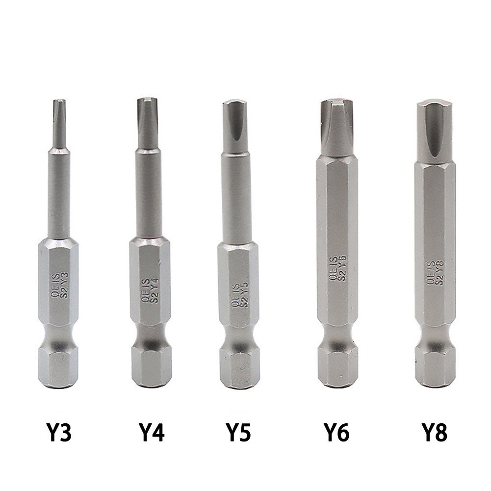 <CHAMER>50 มม.Tri-wing Y รูปไขควง Bits 1/4 นิ้ว Hex Shank Y ประเภท Bit Y3 Y4 Y5 Y6