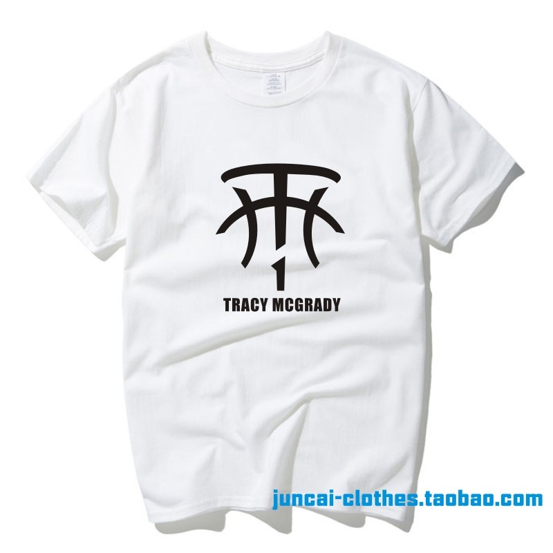 Houston Rocket TMAC MacGrady Training Jersey เสื้อยืดแขนสั้นผ้าฝ้ายแท้ผู้ชาย Tracy McGrady Jersey ฤด