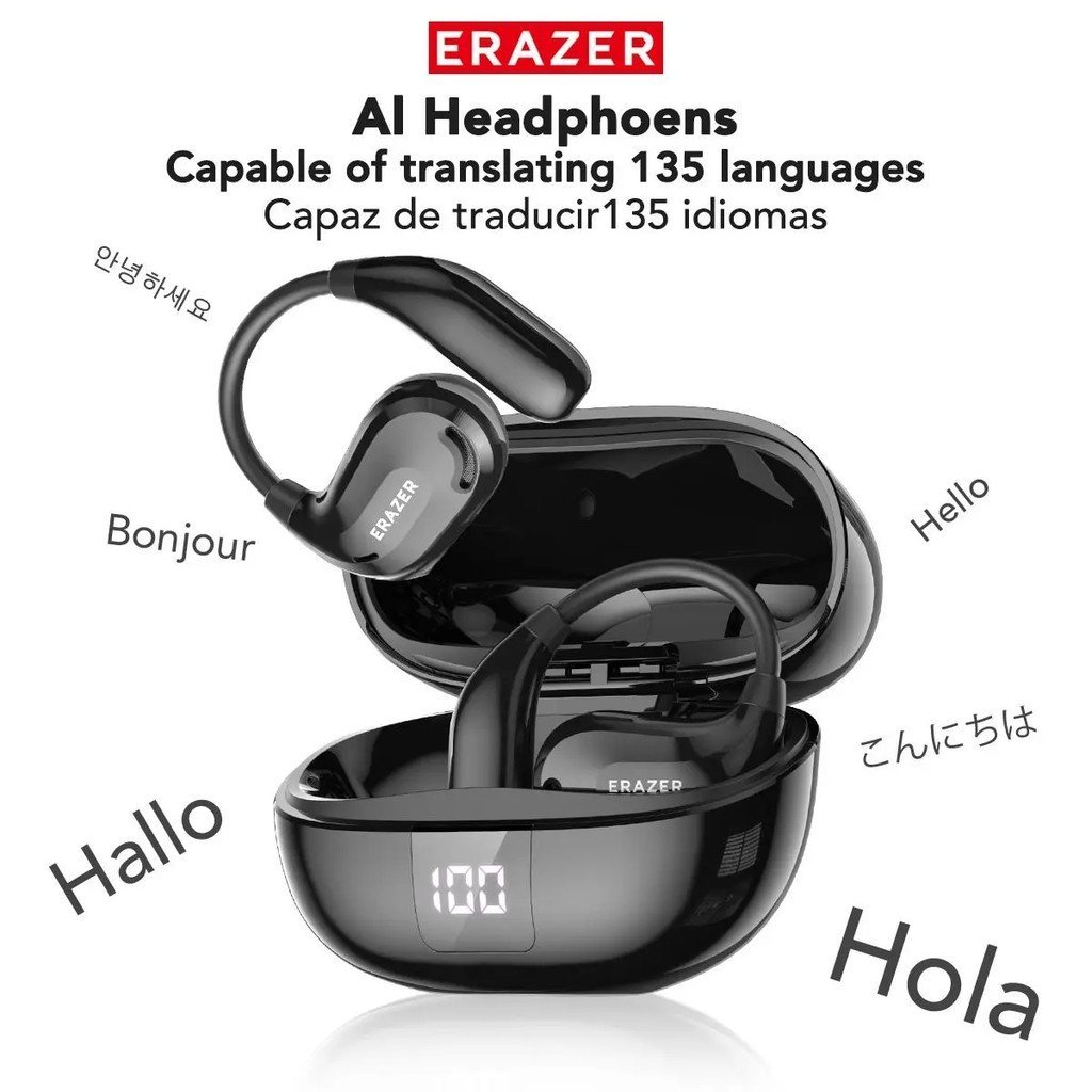 Earzer XT66 PRO OWS headphones AI smart simultaneous translation headset can translate 134 languages