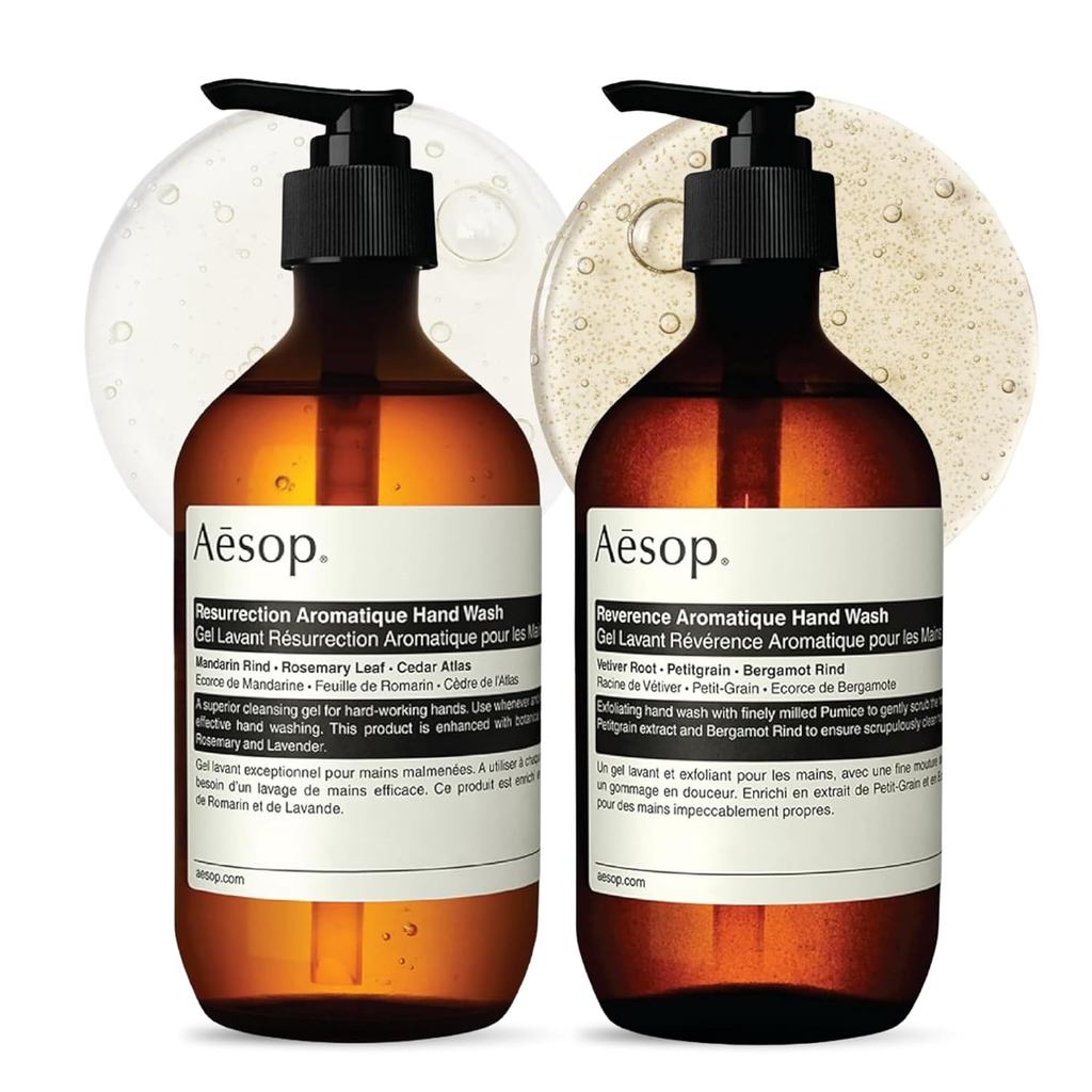 Aesop Resurrection & Revence Aromatique Hand Wash Set – Nourishing Hand Wash & Gentle Exfoliating Ha