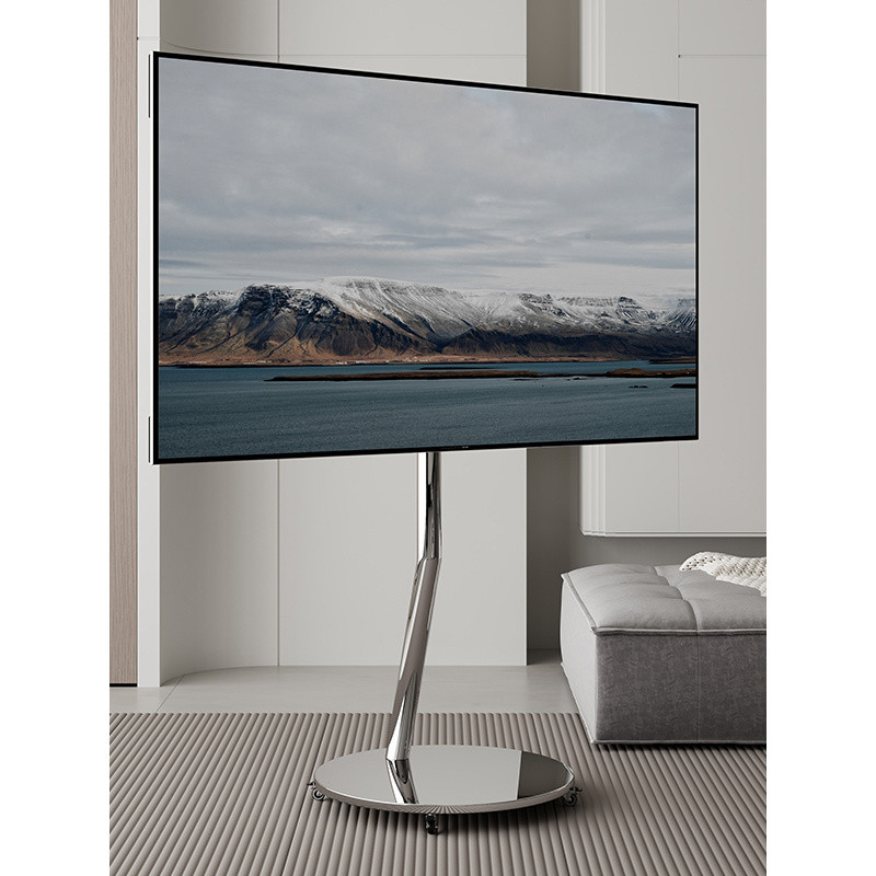 ขาตั้งทีวีสแตนเลสแบบเคลื่อนย้ายได้พร้อมล้อ เหมาะสำหรับทีวี Xiaomi, Hisense, TCL ขนาด 32-75 นิ้ว