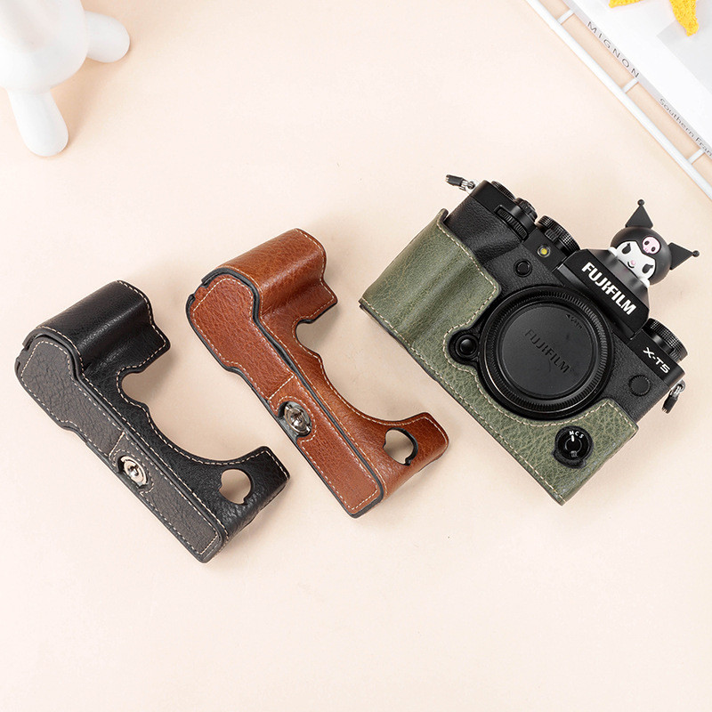 พร้อมสต็อกจัดส่งที่รวดเร็ว ฟูจิ xt5 เคสกล้อง เคสหนัง xt5 ฐาน เคสกล้อง เคสป้องกัน