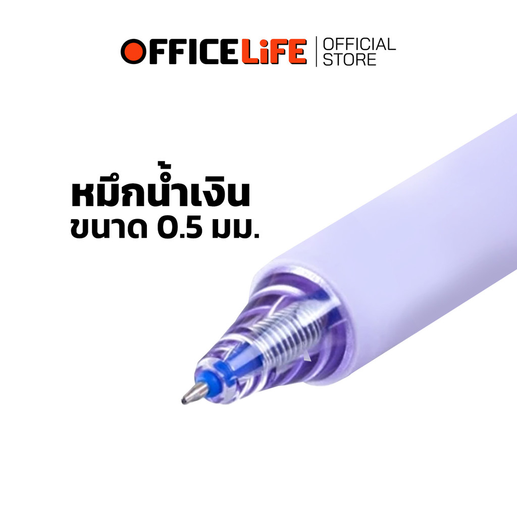 Quantum (ควอนตัม) ปากกาเจล รุ่น Squarey หมึกนํ้าเงิน ขนาด 0.5 มล. (1 ด้าม /คละสี) — صورة 4