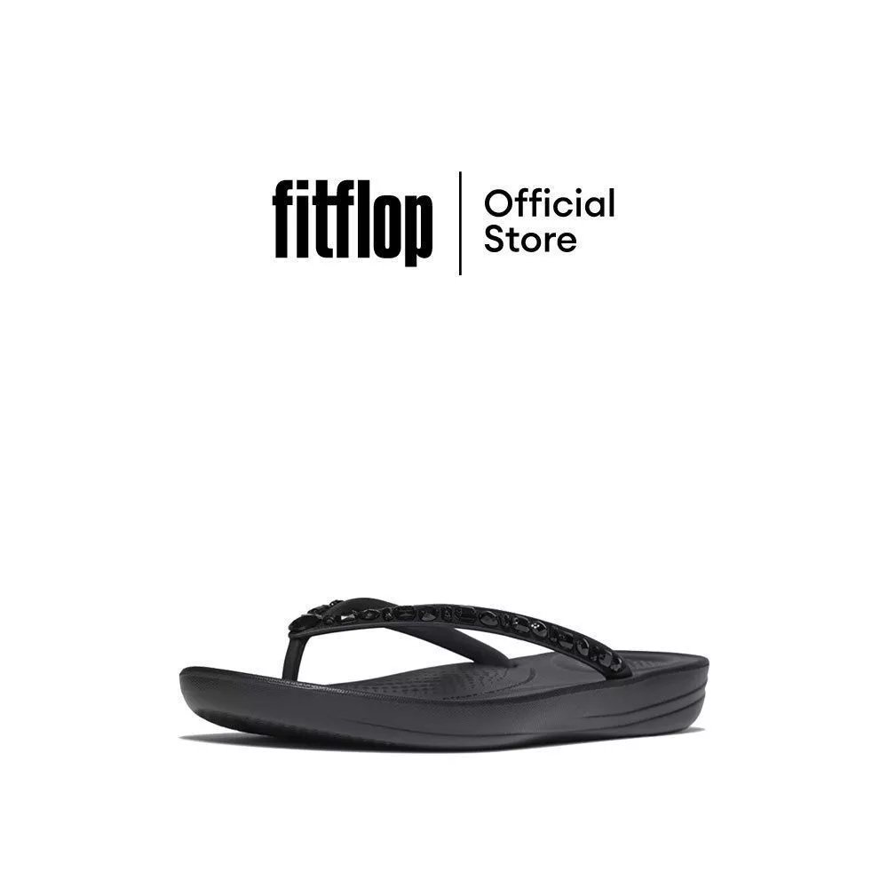 FITFLOP iQUSHION MULTI-CRYSTAL F/F รองเท้าแตะผู้หญิง รุ่น JC8-090 สี BLACK