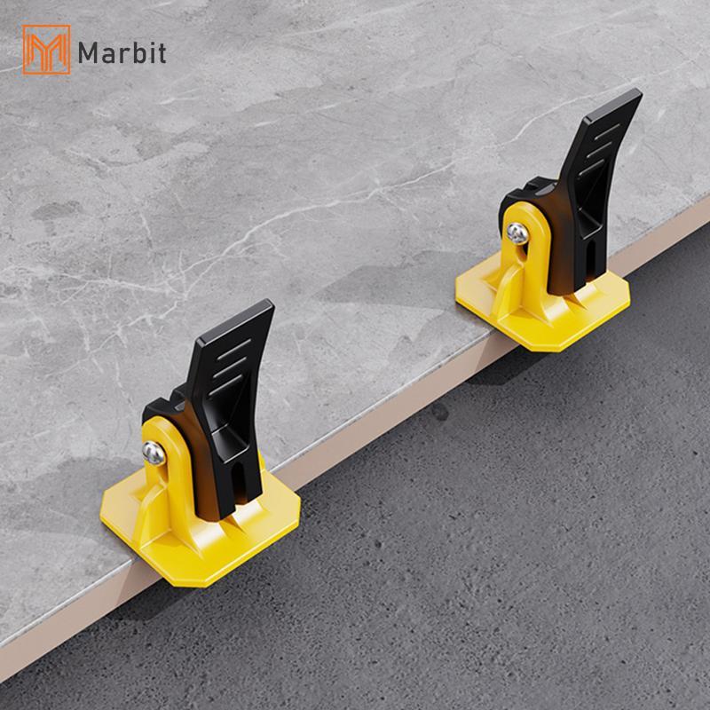 Marbit 10 ชิ้นกระเบื้องปูพื้นระบบปรับระดับคลิป Leveler Adjuster สําหรับกระเบื้อง Laying Fixing เซรามิคแบนเครื่องมือก่อสร้างผนัง
