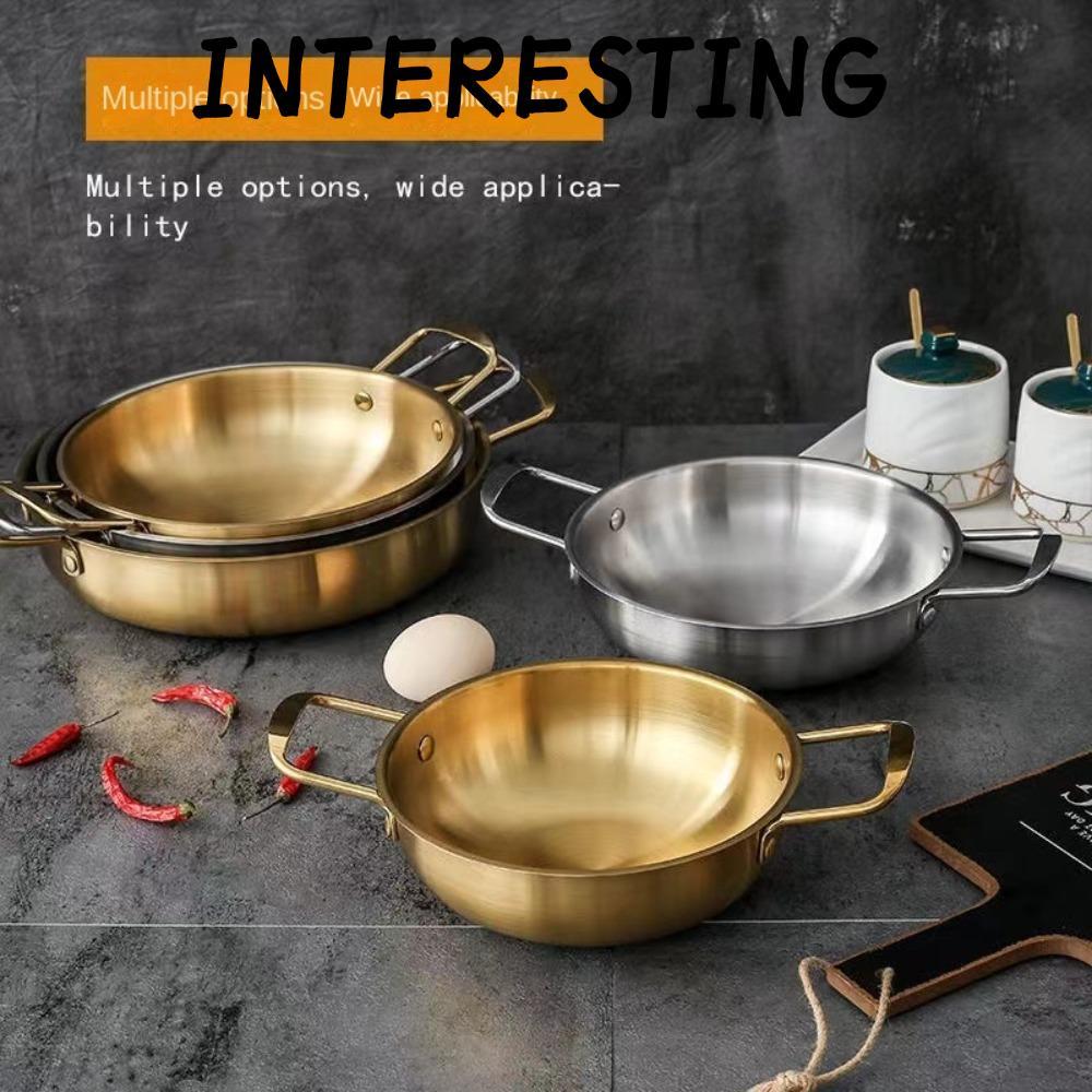 INTERESTING บ้านทําอาหารสแตนเลสพร้อมที่จับ กระทะซอส Paella