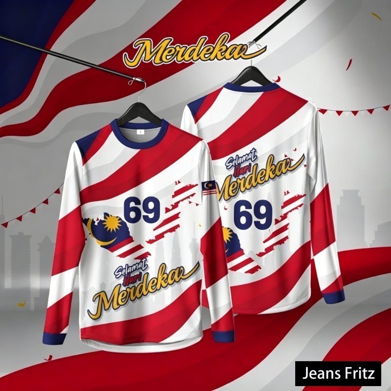 ใหม่ 👕3D clothing 2026 Baju Merdeka T-Shirt 69th Independence Day Jersey, Full Sublimation, Quick Dr