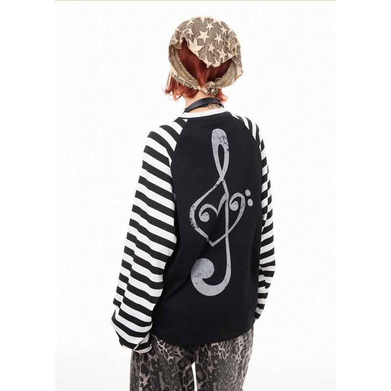SUIKONE ซุยโคเนะ ใหม่เสื้อยืดแขนยาวแบรนด์แฟชั่นอเมริกันสไตล์เอเชียอ่อนสไตล์เป็นกลาง — صورة 6