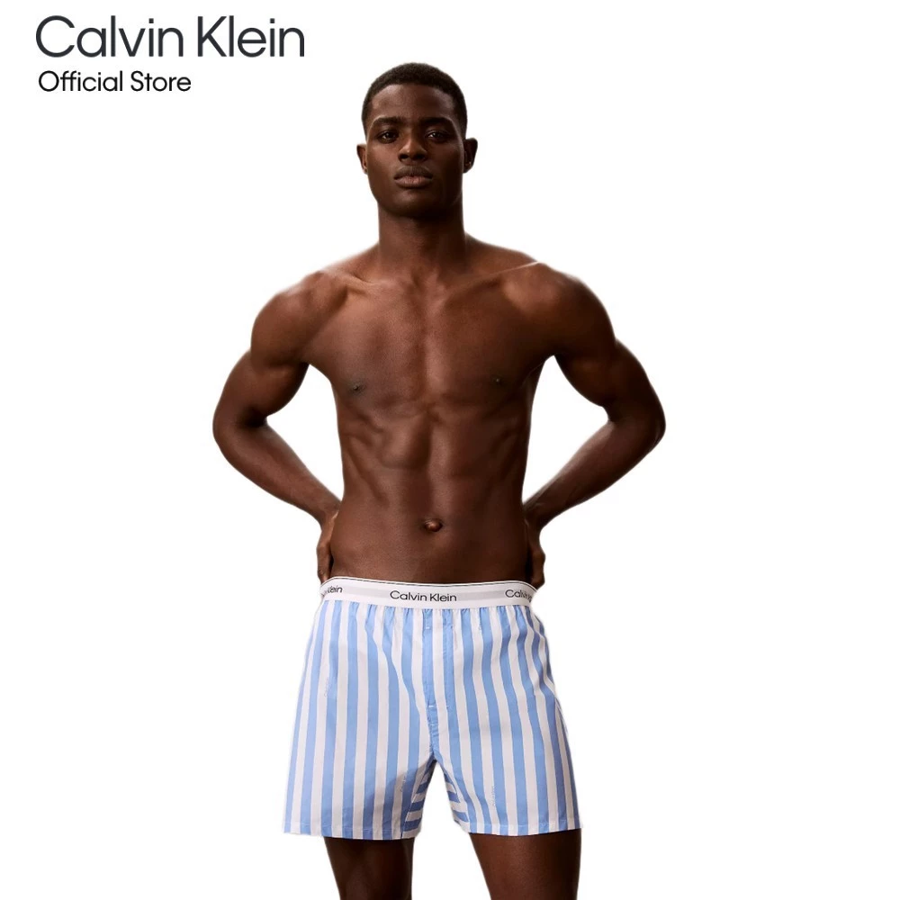 CALVIN KLEIN กางเกงบ๊อกเซอร์ผู้ชาย Cotton Poplin Boxer รุ่น NM2831 30M-สีฟ้า