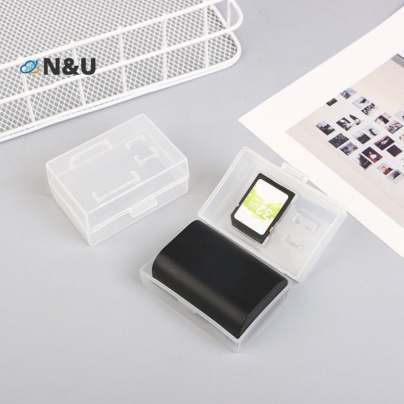 N & U 2 ชิ้นกล้องกล่องเก็บแบตเตอรี่การ์ดหน่วยความจํา Moisture-proof สําหรับ LP-E6 BP-511 NP-FZ100 NP