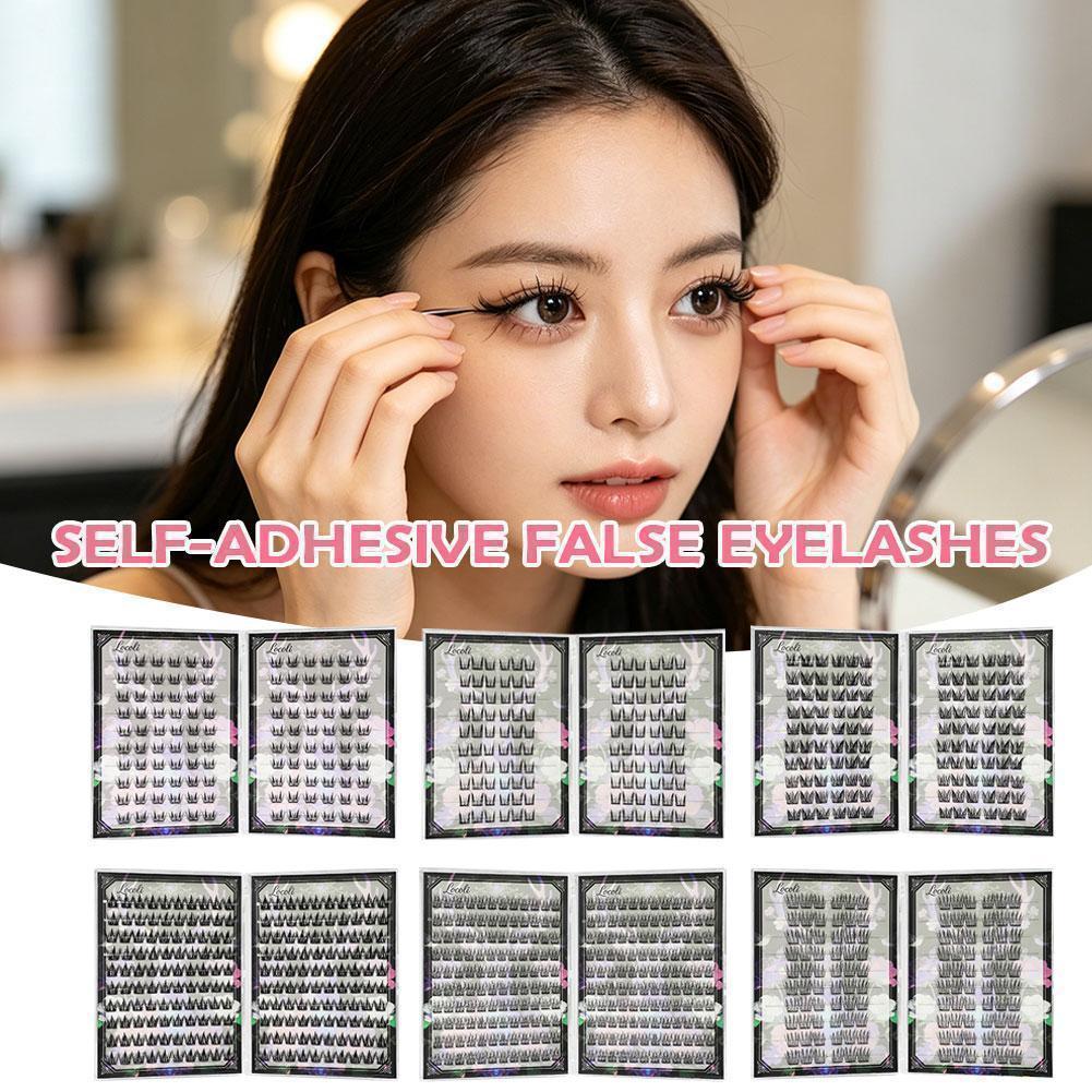 Self-กาวกาวCluster Eyelashes 200 Clusters Diy Lash Black Extensions,Pre-กาวJ4l5