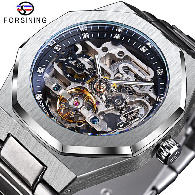Forsining Automatic Mechanical Watch Luminous Multi-function Steel Men Ready Stock