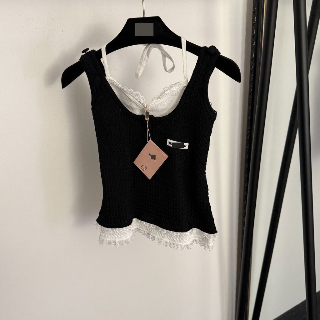 EZDG MMU * Temperament Slim-fit Dopamine ป้ายคอปกสไตล์หวาน Letter Lace Stitching ถัก C