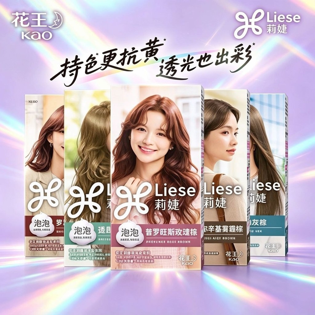 Kao Liese Liese Liese Bubble Hair Dye Hair Cream No-Bleaching Whitening Anti-Yellowing Hair Dye Powd