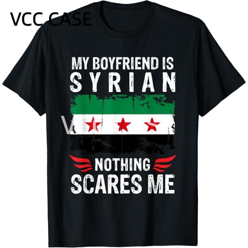 [Local Stock] VCC ใหม่รูปแบบธงซีเรียเสื้อยืดสําหรับชายฟรีซีเรีย  พิมพ์ Tees ฤดูร้อนลําลองแขนสั้น Uni