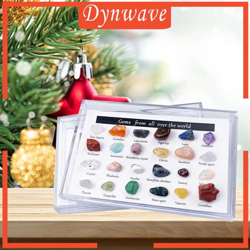 [Dynwave] 24x ปฏิทินจุติภูมิศาสตร์ Rock Mineral Collection Set ตกแต่ง Rock Collection Mineral Rock ส