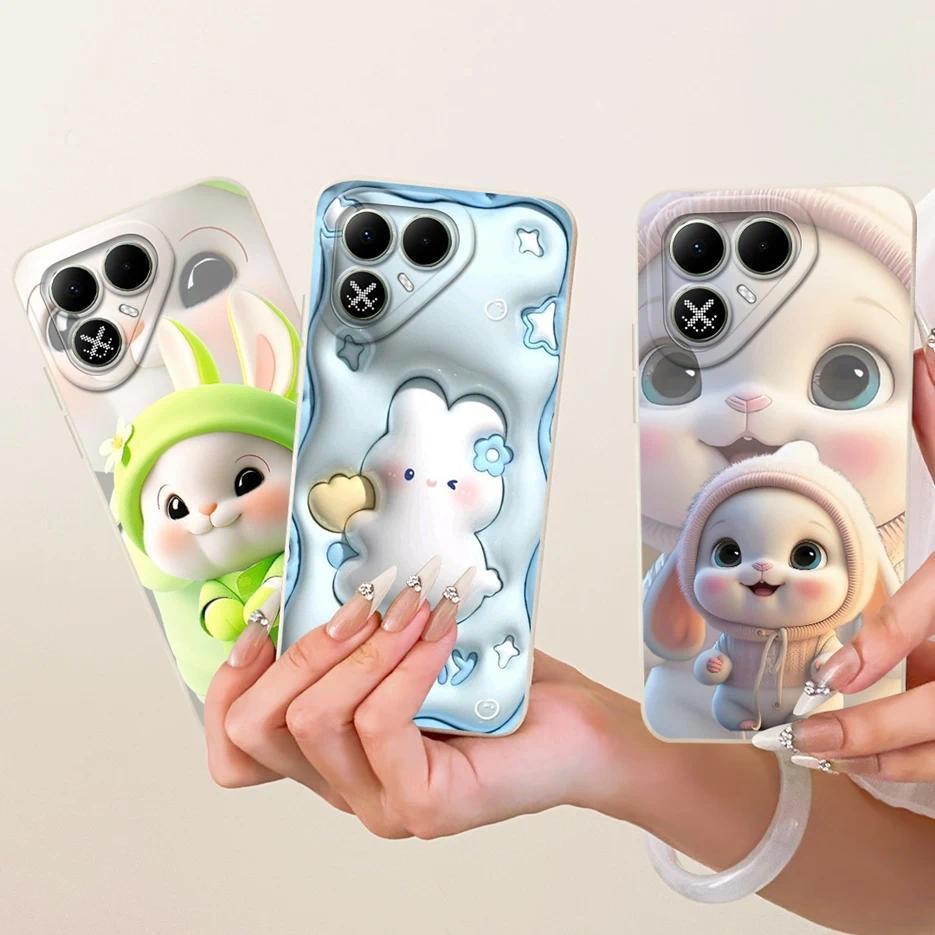 สําหรับ Tecno Pova 8 Pro 5G กรณี LK7 กระต่ายน่ารักการ์ตูนกันกระแทก Soft TPU เคสโทรศัพท์สําหรับ Tecno