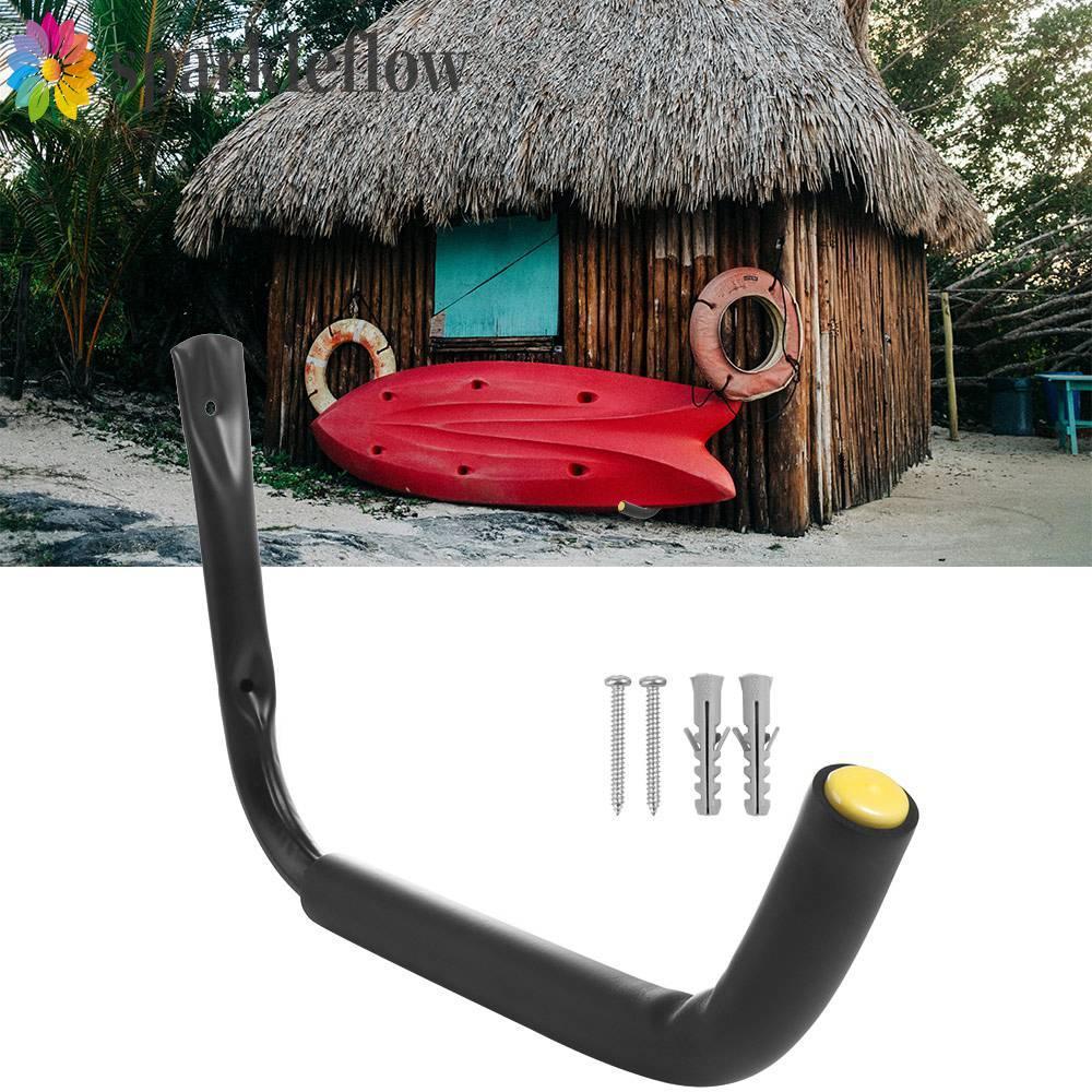 SPARKLEFLOW Kayak Rack, ติดผนัง Heavy Duty Kayak แขวน, Surfboard Holder วงเล็บสีดําอเนกประสงค์โรงรถ 