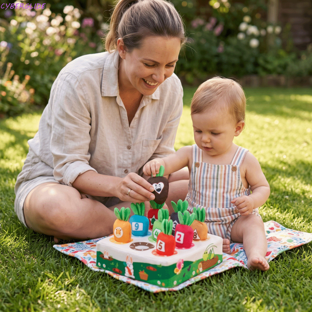 CYBERGLIDE Plush Radishes ชุดของเล่น, หัวไชเท้านุ่มสีสันสดใส Montessori ของเล่น, Interactive Play Nu