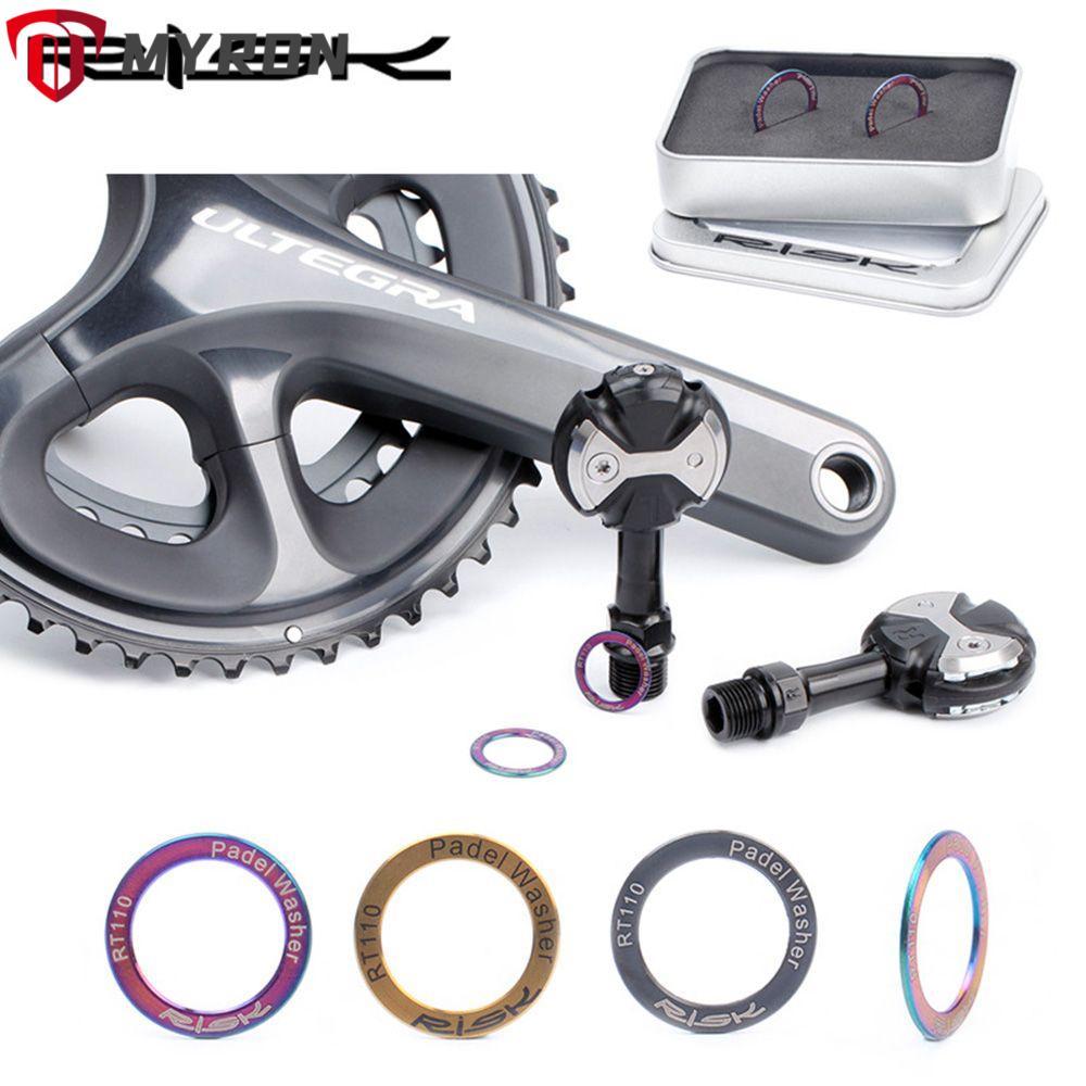 MYRON 2 ชิ้น Pedal Spacer ไทเทเนียมขยาย 3 สีจักรยานเหยียบเครื่องซักผ้า