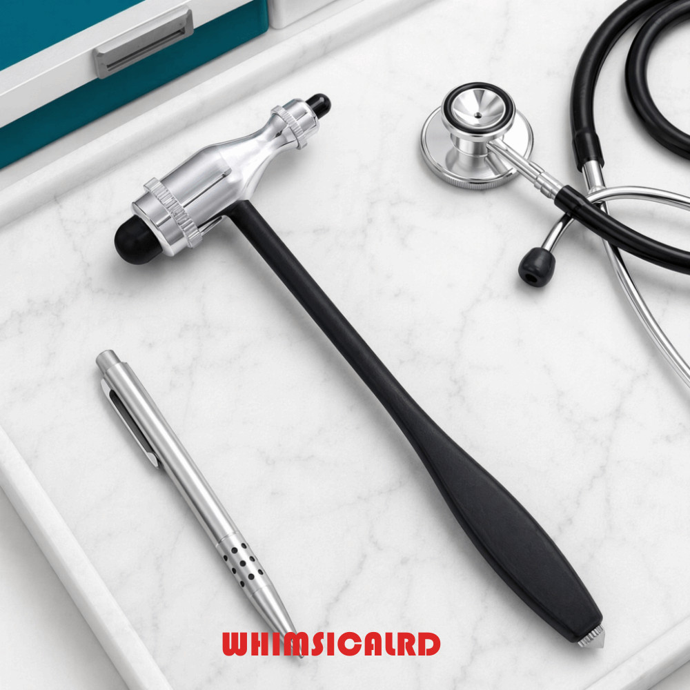WHIMSIMSICALRD Neurlogical Reflex Hammer, มัลติฟังก์ชั่นสีดํา, ไม้นวดเท้า Reflex Respond Body Relax 