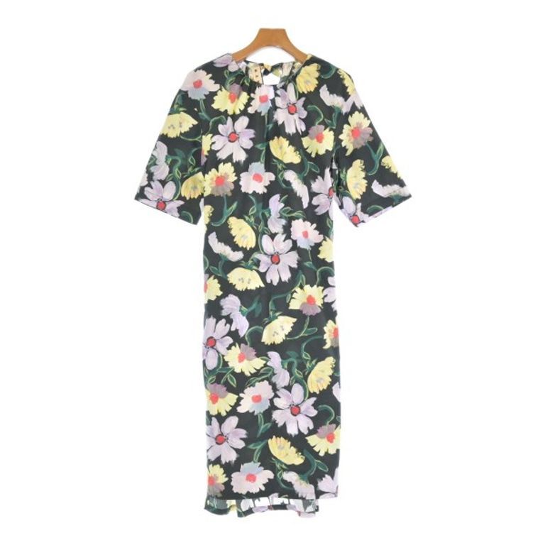 MARNI Dress Pink Floral Black Women Yellow Direct from Japan Secondhand