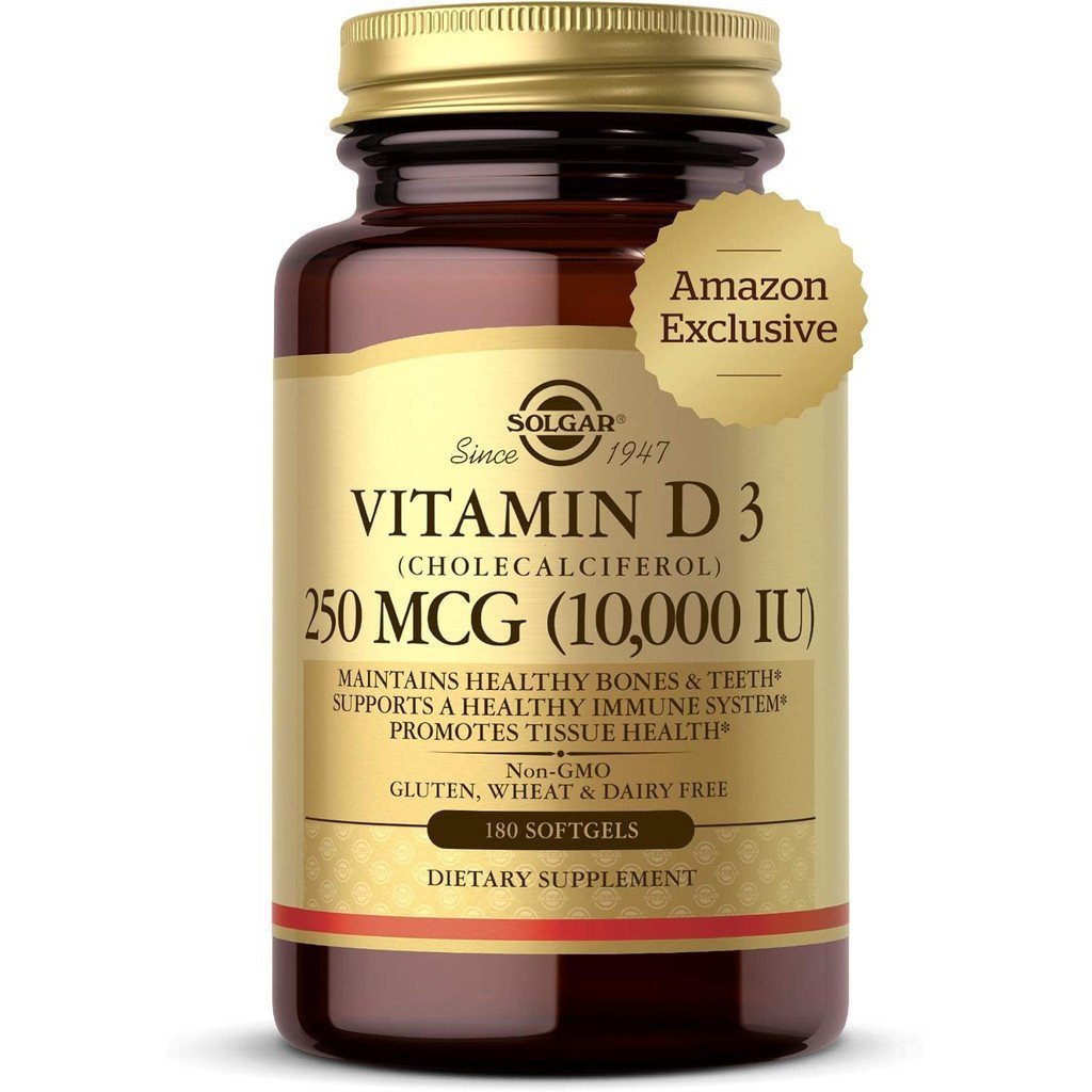 Solgar Vitamin D3 Chocolate 250 Micrograms 1,0000 Unit Soft Capsules ช่วยรักษาระบบภูมิคุ้มกันและสุขภ