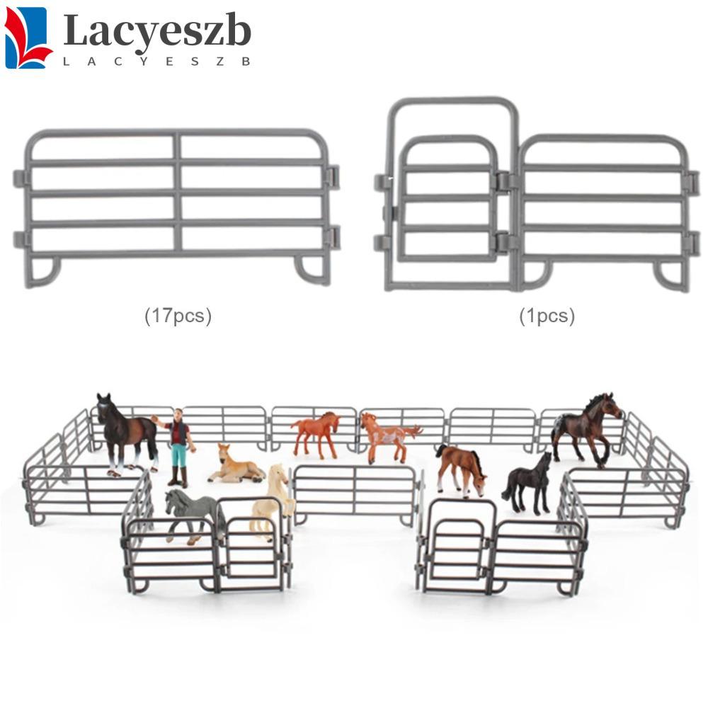 LACYESZB รั้วจําลอง Ranch อุปกรณ์รั้วตกแต่ง จําลองฟาร์ม Ranch DIY รั้วพลาสติกขนาดเล็ก DIY ฟาร์ม Ranc