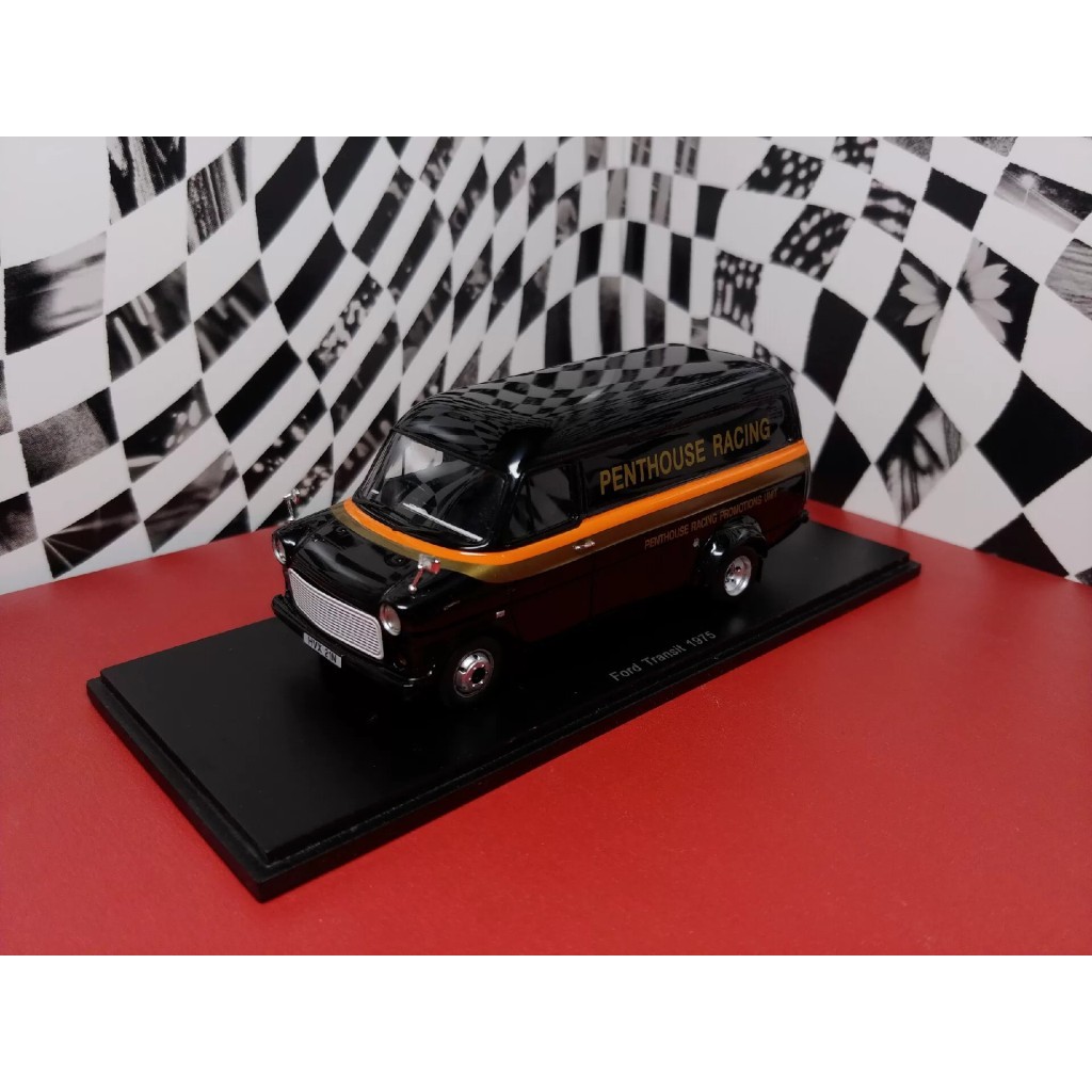 现货少 Spark 福特 全赛 Penthouse 1/43Spark Ford Transit 1975 Penthouse Racing Promotion Van 1/43 成人 Penthou