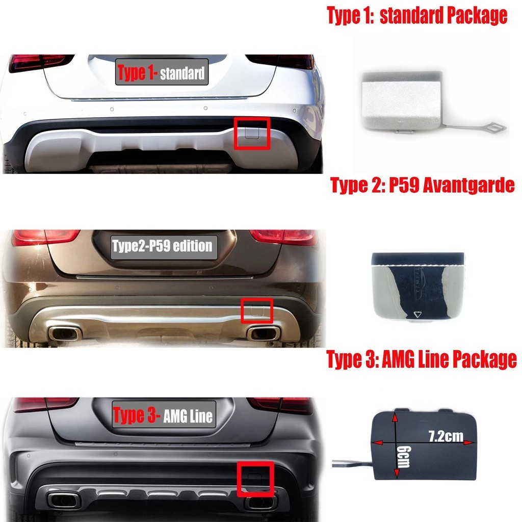 Fit 17-20 Mercedes-Benz GLA X156/W156 GLA200 GLA220 GLA250 GLA260 ฝาครอบ TOW ด้านหลัง A1568852500 ก1