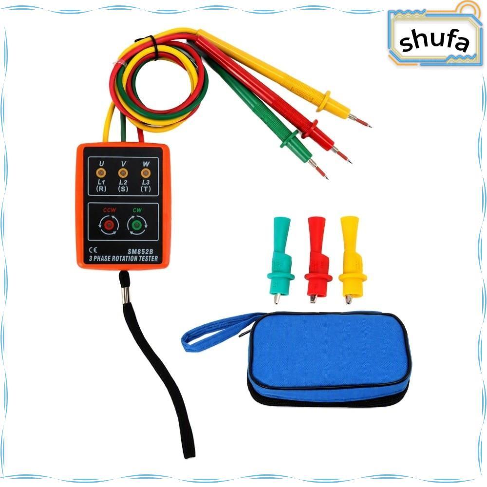 SHUFA เครื่องทดสอบการหมุนเฟส, 60V-600V AC Buzzer เฟสลําดับเมตร, Professional SM852B 20Hz-400Hz แบบพก