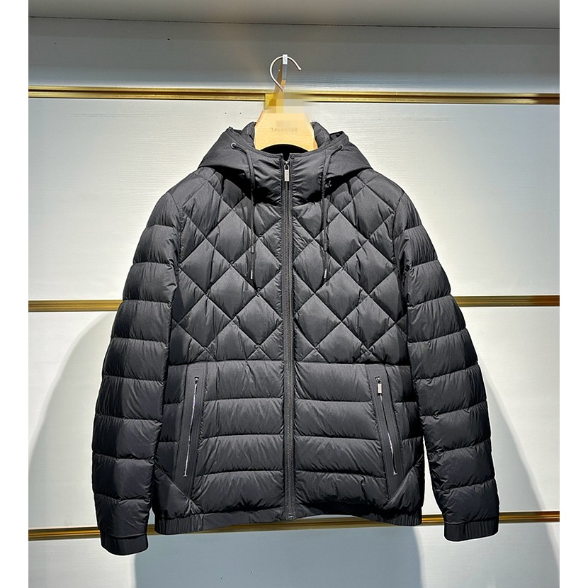 2023 สินค้าสูงสินค้าใหม่ผู้ชายสีดําHooded Youth All-Match 120+Goose Down Down Jacket Jacket Coat