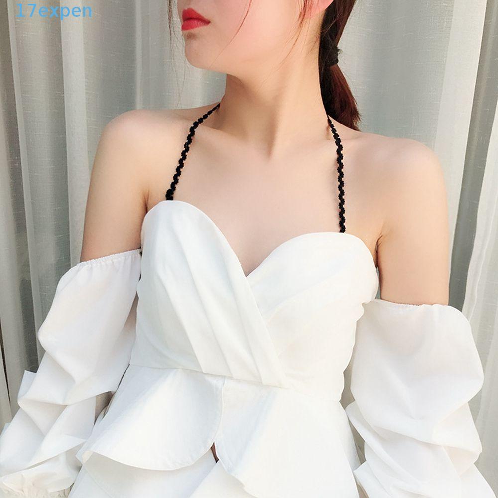EXPEN Bra Straps Elastic Casual Lace สีทึบลื่น Intimates อุปกรณ์เสริม Pectoral Girdle