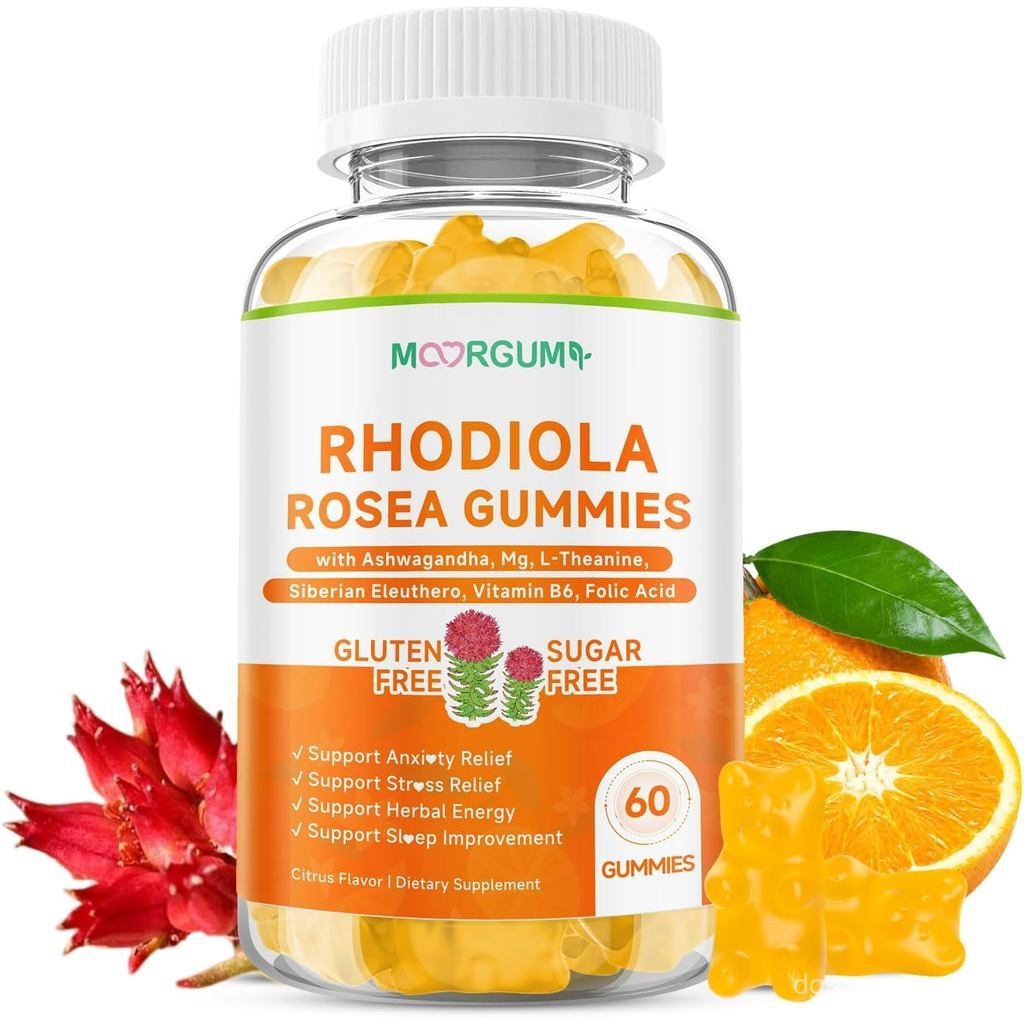 Rhodiola Rosea Gummies สําหรับผู้ใหญ่ & Kids-Adaptogenic Herb-Daily Wellness, Emotions, Slumber Supp
