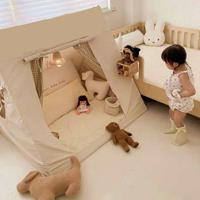 Nordic ins ตุ๊กตาเด็กชายหญิงปราสาทในร่ม Play House Play House เต็นท์ผ้าใบผ้าฝ้าย