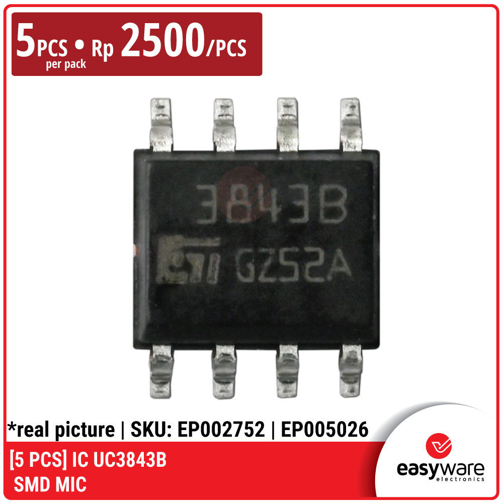 [5 ชิ้น] IC UC3843B UC3843 UC 3843 SOIC-8 - ตัวควบคุม PWM โหมดปัจจุบัน