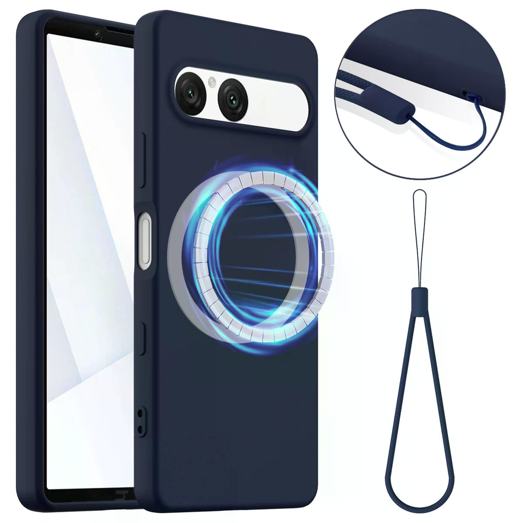สําหรับ Sony Xperia 10 VIII VII VI V IV Magnetic Wireless Charger Case หรูหราซิลิโคนเหลวแม่เหล็กผิวป