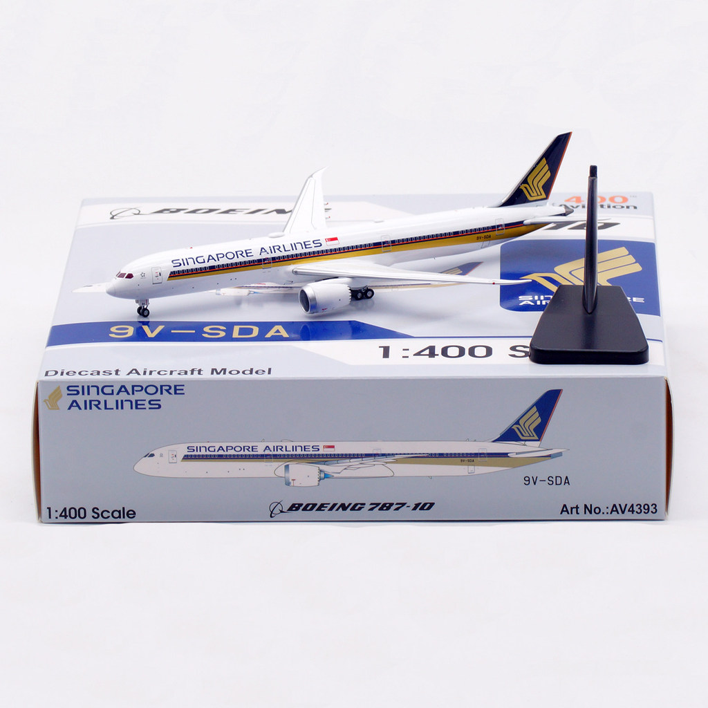 Aviation 1/400 Singapore Airlines B787-10 เครื่องบินโดยสารโลหะผสมรุ่น 9V-SDA