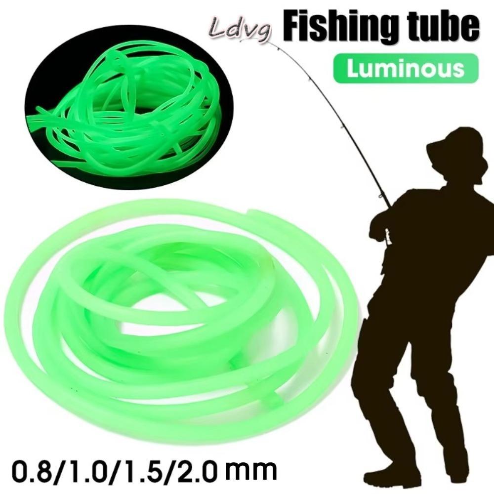 LDVG สายยางส่องสว่าง, Hook Line Glow ซิลิโคนตกปลา Night Luminous Tube, 0.8/1/1.5/2mm ท่อ Rig แขนตกปล
