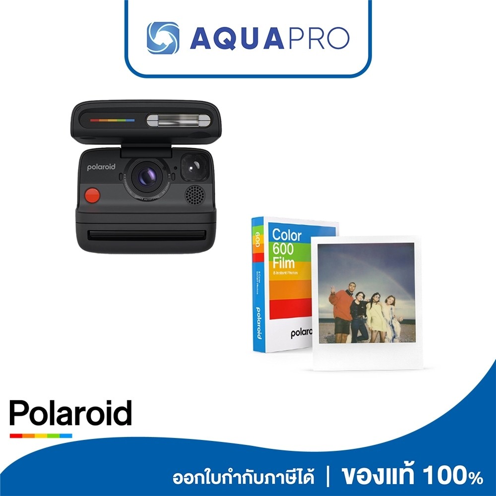 Polaroid Flip Black+Polaroid Color 600 Flim 8 instant Photos ประกันศูนย์ไทย By AquaproTh