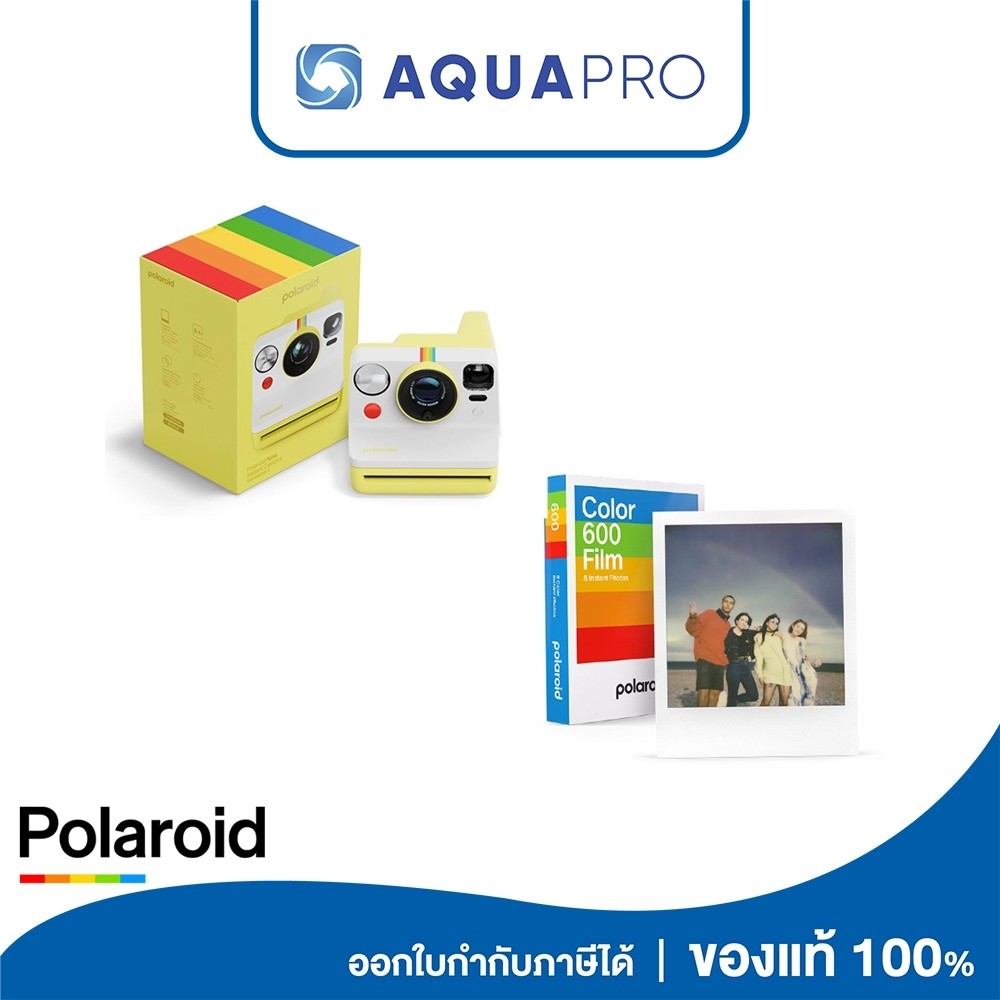 Polaroid Now  Generation 3 Yellow+Polaroid Color 600 Flim 8 instant Photos ประกันศูนย์ไทย By Aquapro