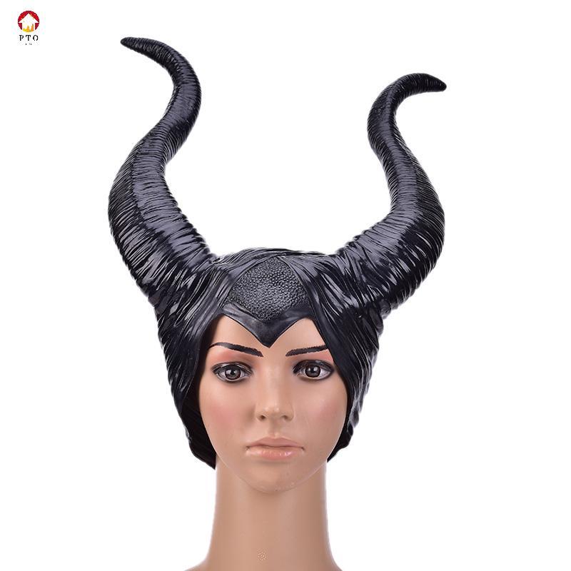 [pto] หมวกฮาโลวีน Horns คอสเพลย์ Maleficent Queen Headpiece Headwear เครื่องแต่งกาย [TH]