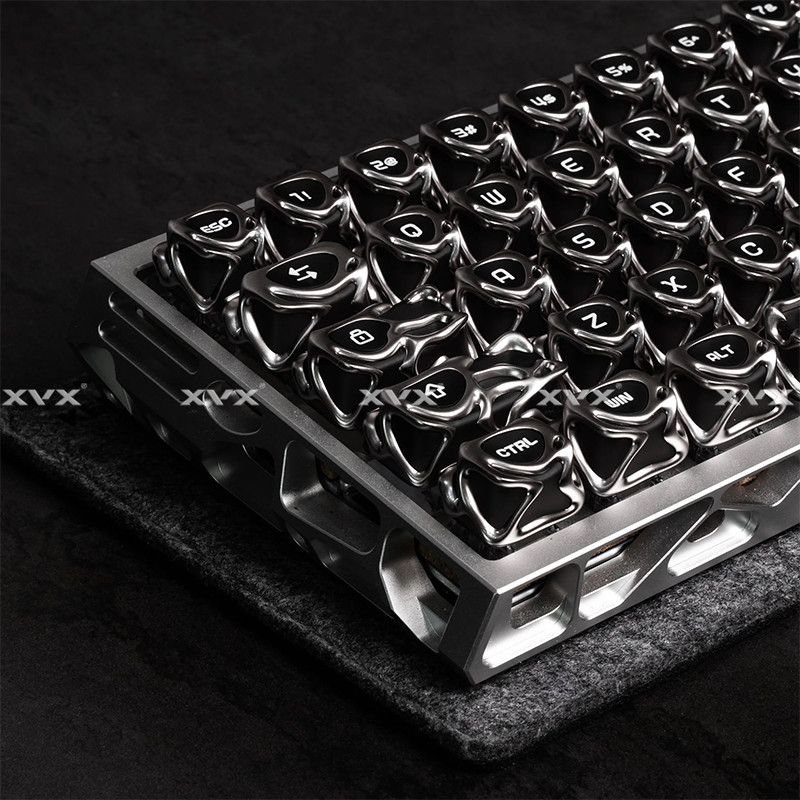ปุ่มกดโลหะ|XVX Venom Hollow โปร่งแสง|เรืองแสงสีเงิน|อุปกรณ์เสริมคีย์บอร์ดแบบกลไก