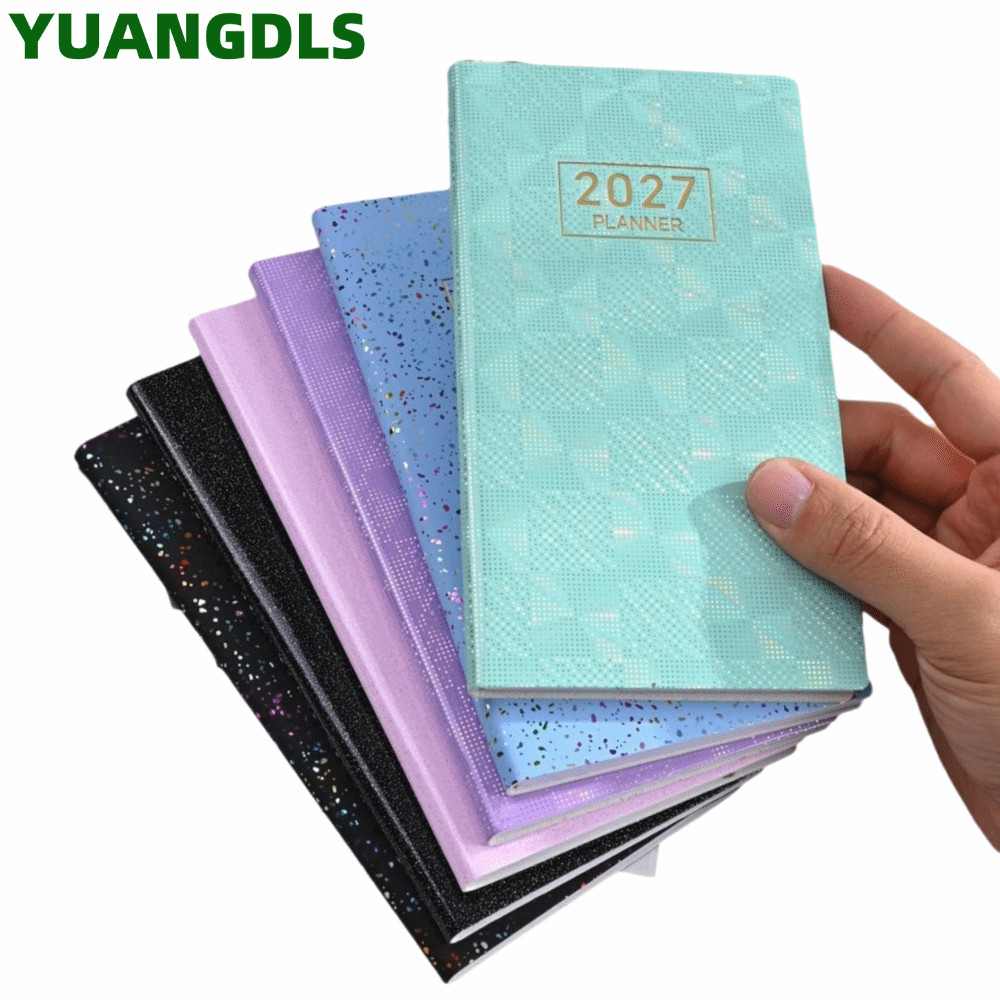 YUANG A6 Planner Notebook, 2027 แบบพกพา 2027 Planner, ของขวัญเรียงราย Multicolor Weekly Planner Dail