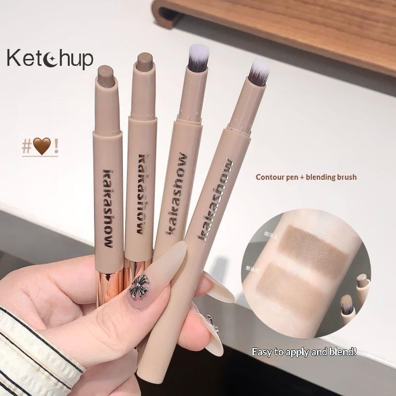 [Ktchup-t] ปากกาคอนทัวร์ 2 in 1 พร้อมแปรงพรีเมี่ยม Creamy Matte Finish Contour Sti สําหรับผู้เริ่มต้
