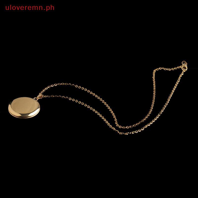 Uloveremn สร้อยคอล็อกเก็ตภาพสแตนเลส 3 สีเปิดสร้อยคอจี้กลม PH