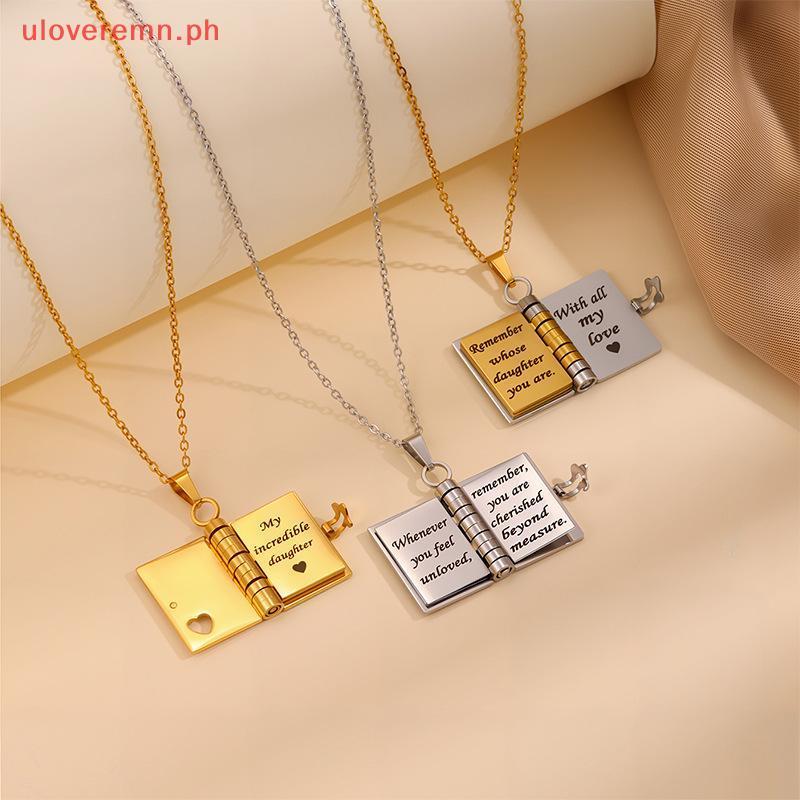 Uloveremn Stainless Steel My Little Star Book จี้สร้อยคอสําหรับลูกสาว 7 หน้า PH