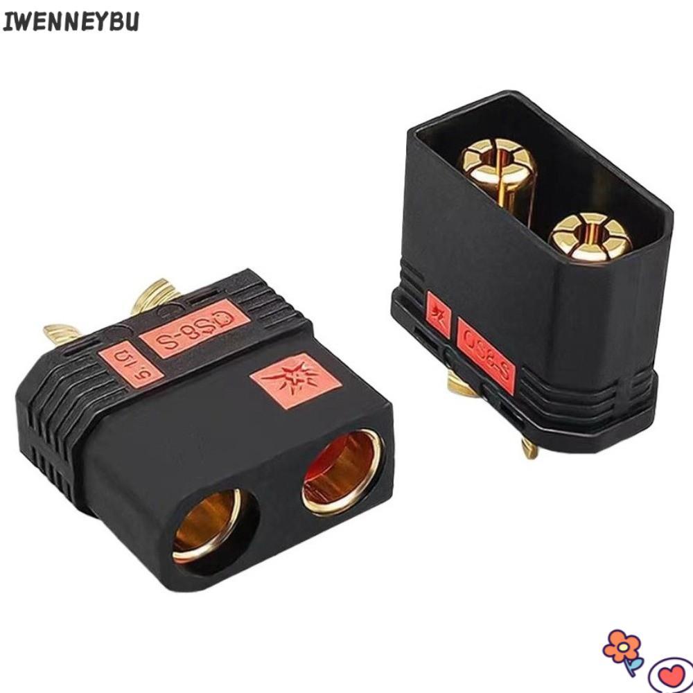 IWNNEYBU QS8-S Connector, ปลั๊กแบตเตอรี่ QS8P-S สีดําปัจจุบัน, Anti Spark Gold Plated QS8-S MF ปลั๊ก