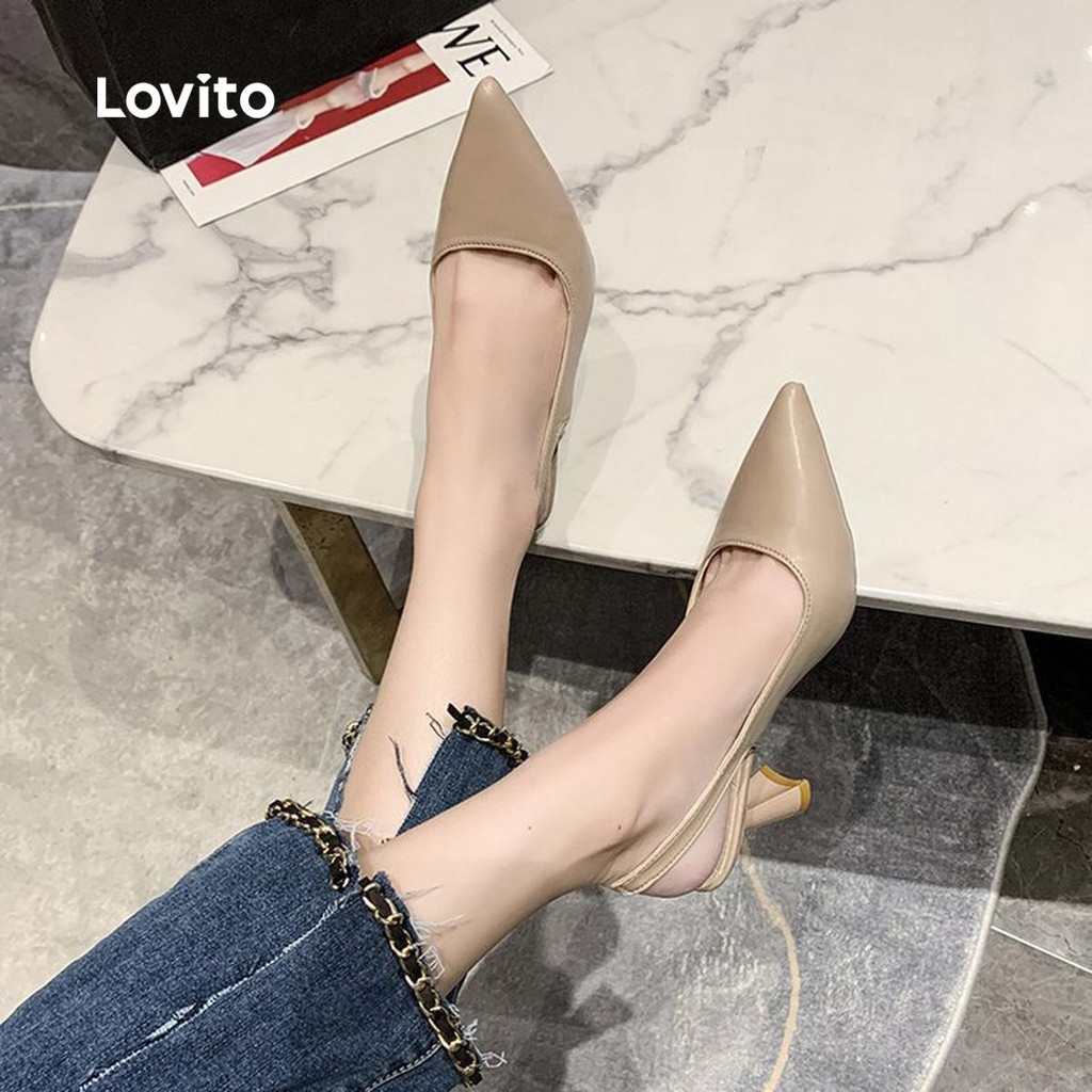 Lovito حذاء كعب عالٍ بسيط للعمل والأعراس — صورة 7