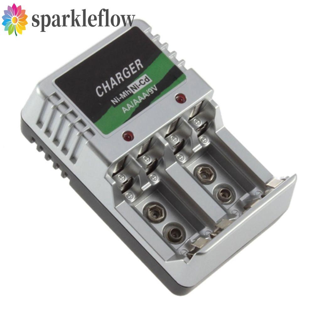 SPARKLEFLOW ถ่านชาร์จ Hot AC Wall Battery AA AAA 9V Ni-Mh Ni-Cd